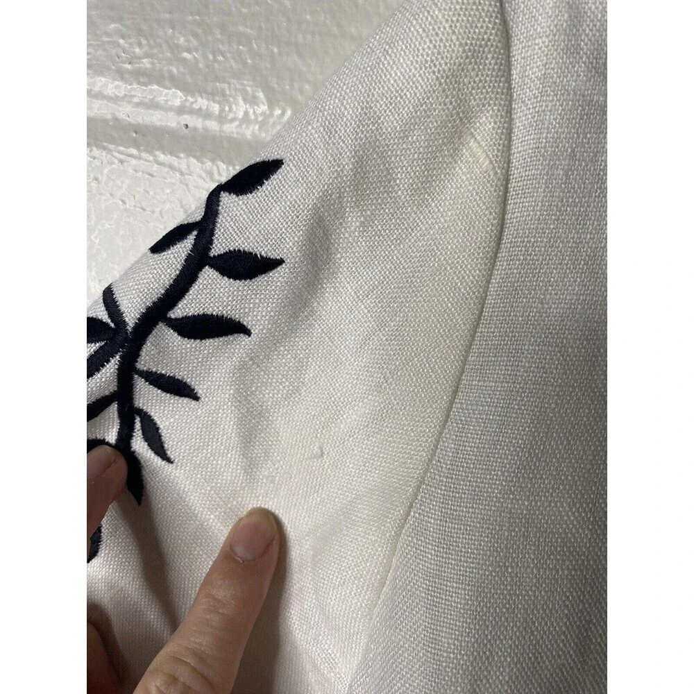 27. Linea Louis Dell olio medium Jacket linen cardigan jacket white Black